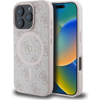 GUESS Калъф Guess 4G Ring Classic Logo MagSafe за iPhone 16 Pro Max - розов