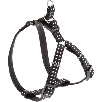 Ferplast Cricket Harness Large - Двупластов с мека подплата регулируем нагръдник за кучета с гръдна обиколка от 54.5 до 77.5 см. - черен