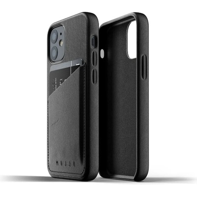 Mujjo Кожен калъф с джоб за iPhone 12 mini, черен (MUJJO-CL-014-BK)