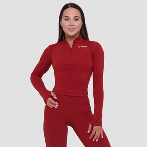 GymBeam Дамски топ Ignite Crop Top Dark Red S