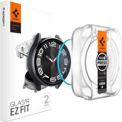 Spigen Комплект скрийн протектори Spigen Glas. TR EZ-Fit за Samsung Galaxy Watch 6 Classic (43mm), 2бр. , прозрачни (KXG0075354)