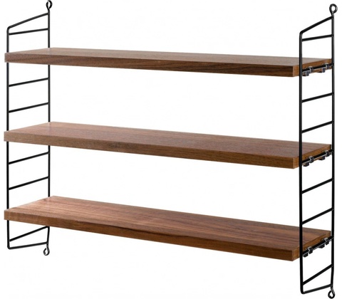 String Policový systém String Pocket Black/Walnut