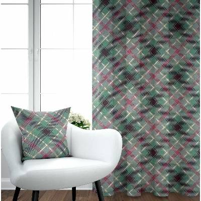 Ervi Gobelínový zatemňovací termo závěs - Tradiční zelený tartan