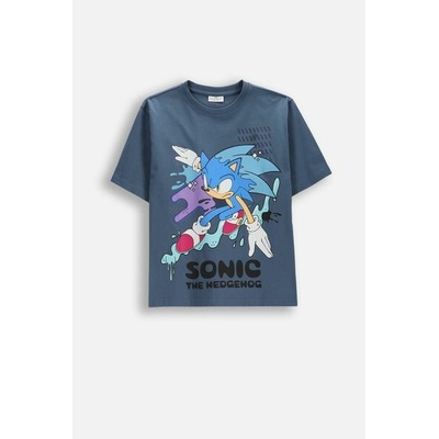 COCCODRILLO Bavlněné tričko s krátkým rukávem modrý s potiskem licence SONIC