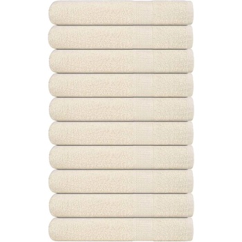 vidaXL Кърпи 10 бр кремави 100x200 см 360 gsm 100% памук (137012)