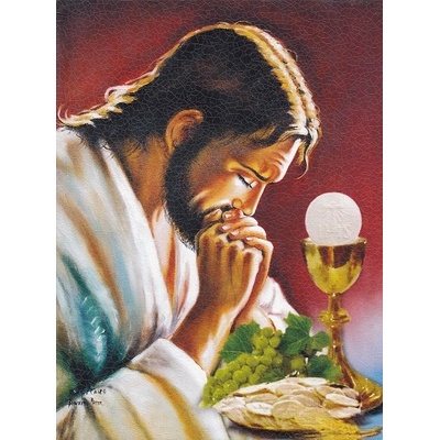 Obraz na dreve: Pán Ježiš s kalichom (40x30)