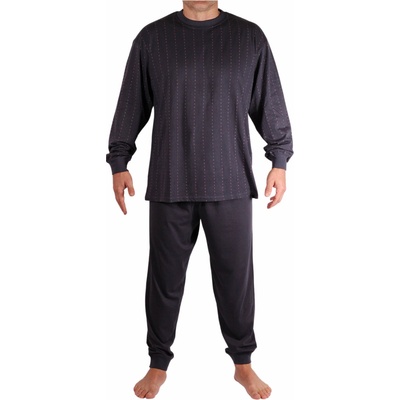 H&F Hopefine Mojmír pánske pyžamo s nápletmi W-034C tmavo šedá