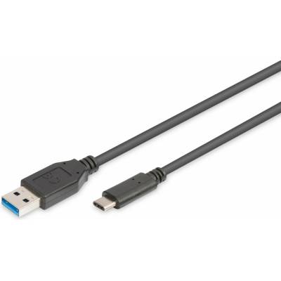 Digitus AK-300136-010-S USB 2.0, USB A vidlice,USB C vidlice, niklovaný, 1m , černý