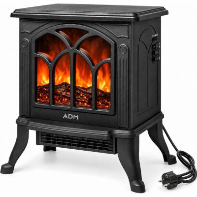 ADM Elektrický krb 1500 W s 3D efektem plamene termostat a 2 stupně topení