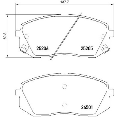 BREMBO Sada brzdových platničiek kotúčovej brzdy P30093