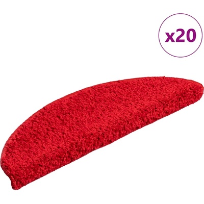 vidaXL Изтривалки за стълби, 20 бр. , 56x17x3 см, червени, полукръгли (3365844)