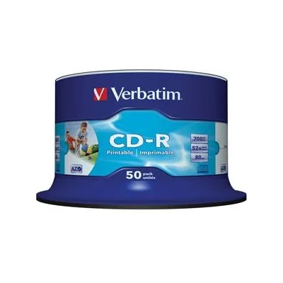 Verbatim CD-R Verbatim 80min. /700mb 52X (Printable) - 50 бр. в шпиндел