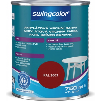 Swingcolor Farebný email 0,75 l rubínovo červená