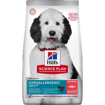 Hill's Hill's Science Plan Canine Hypoallergenic Large Breed Adult - хипоалергенна суха храна за кучета от едри породи от 1 до 6 години със сьомга - 10 +2 кг