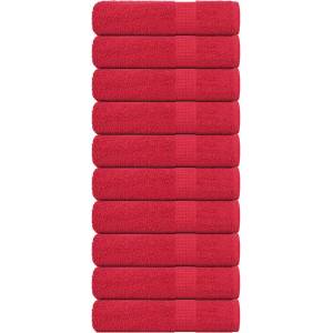 vidaXL Кърпи за душ FROGN 10 бр. Червени 70x140 см 360 г/м2 (136931)
