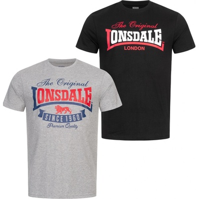 Lonsdale Double Pack čierne šedé
