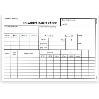 Igaz 046 Skladova karta zasob A5-karton