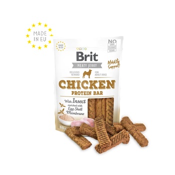 Image 1 of Brit Meat Jerky Snack Protein bar with Insect-пиле и насекоми, 80gr