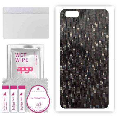 apgo Protective Skin Sticker for the back compatible with Asus Zenfone 4 Max ZC520KL, Wrap Film, Foil, Vinyl - Pattern Carbon Black Pixel