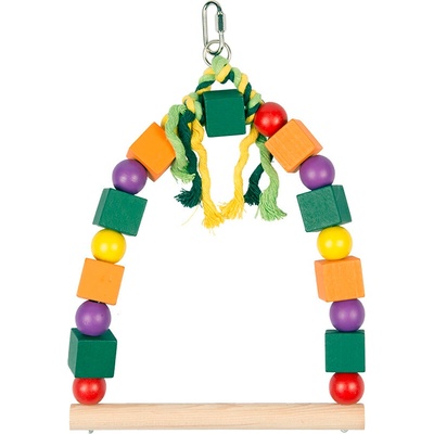 Duvo Plus Colorful Birdswing - Цветна люлка за птици с дървени кубчета 20x29 см