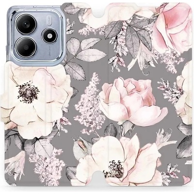 Mobiwear flip knížkové Pro Xiaomi Redmi Note 14 5G - Květy 5906511501034