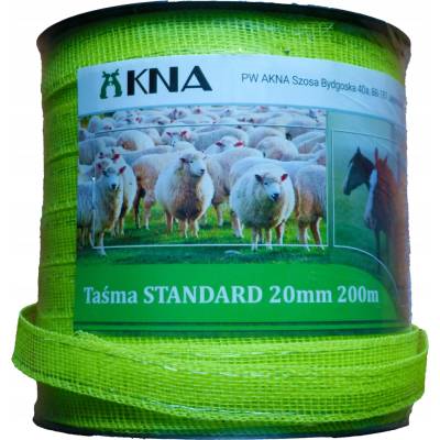 Akna Páska Standard 20mm 200m FLUO ZELENÁ SS4x0,15 90kg pro elektrický ohradník (pastuch) oplocení