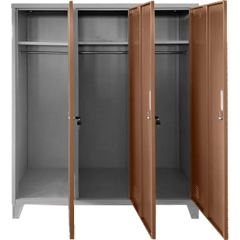 Carmen Метален шкаф Carmen CR-1604-3 JZ - сив / светлокафяв (3580175_7)