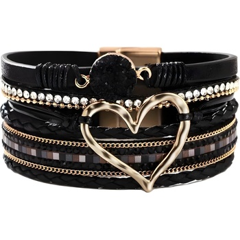 HARAHU Гривна AG-38809 Heart - Черна / Златна KP38809 (AG-38809)