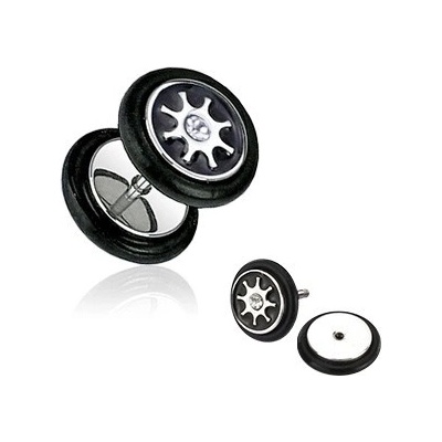 Šperky eshop falešný ocelový plug stříbrné slunce zirkon F10.18