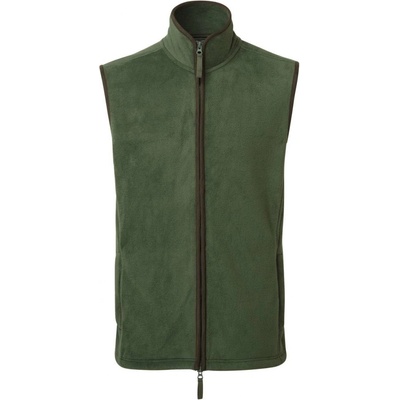 Artisan Moss fleecová vesta s kontrastním lemováním green/brown