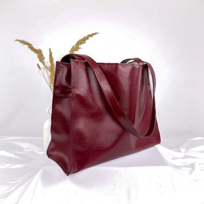Ammyla kožená shopper kabelka Valerie burgundy červená