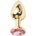 Sensual Метално дилдо Butt Plug "GOLD CRYSTAL PINK" 7 см. Размер - S