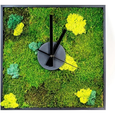 Gardners Mechové hodiny 35x35 cm z plochého mechu v kombinaci s lišejníkem, bílá