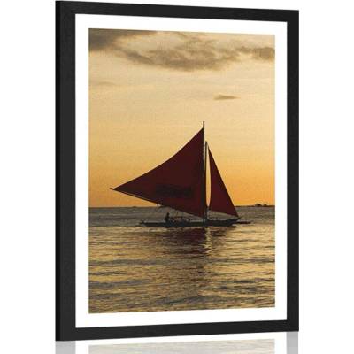Plakát s paspartou nádherný západ slunce na moři - 20x30 no frame