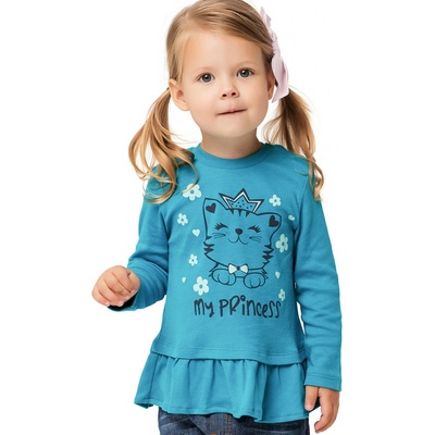 Winkiki Kids Wear Dívčí tričko s dlouhým rukávem My Princess tyrkysová
