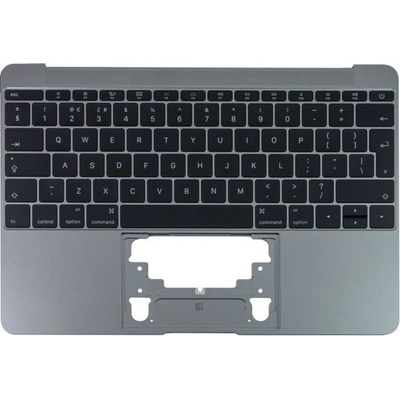 Apple MacBook 12" A1534 (Early 2015 - Mid 2017) - Horný Rám Klávesnice + Klávesnica UK (Space Gray), Space Gray