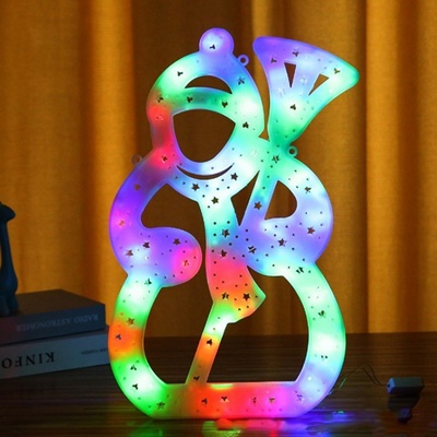 eCa Vánoční závěsná LED Sněhulák 42 x 25 cm IP20 multikolor