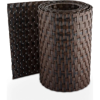 Ratanový plotový stínící pás - černo-hnědá, 19cm x 2,55m