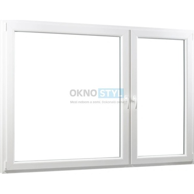 OKNOSTYL.cz dvoukřídlé plastové okno se sloupkem 2/3+1/3 REHAU 2060 x 1540 cm Bílá