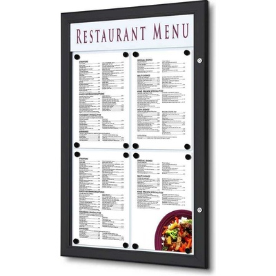 Jansen Display s.r.o. Vonkajšia MENU vitrína 4x A4, čierna
