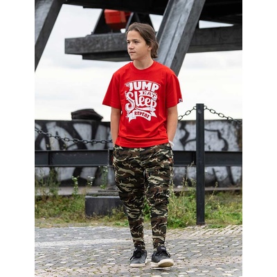 Parkourové triko Zohir Eat Sleep Repeat červená