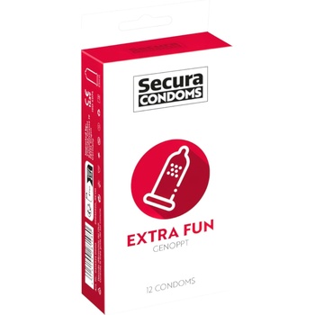 Secura Extra Fun - релефен презерватив - 53мм (12бр)