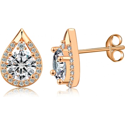 Olivie Stříbrné náušnice KAPKA MOISSANITE ROSE 9743