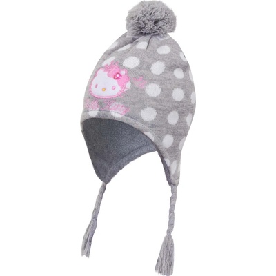 Šedá čiapka s brmbolcom Hello Kitty