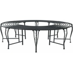 vidaXL Дървесен бенч 8-Брой места Ø 160 x 44 см Стомана Черно Кръгла (42029507)
