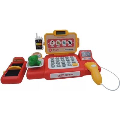 Man Yuk Toys Касов апарат с аксесоари - 37 части, червен (g798a-r)