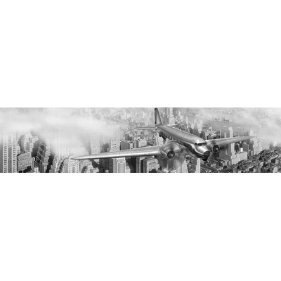 039 Samolepící fototapeta do kuchyně - Letadlo nad New Yorkem, 260 x 60 cm
