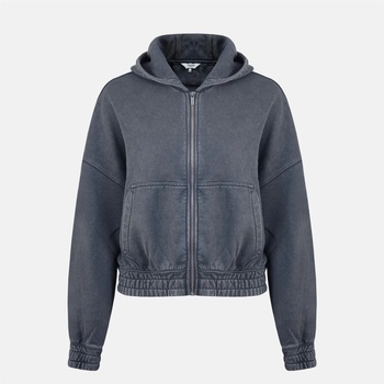 Firetrap Суичър Firetrap Women's Washed ZT Cotton Long Sleeve Zip Hoodie - Grey