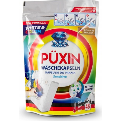 Puxin kapsle na praní Sensitive White And Color 48 PD