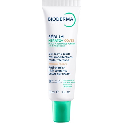 BIODERMA Sébium Тониран гел-крем за лице Kerato+ Cover, Medium, 30 ml